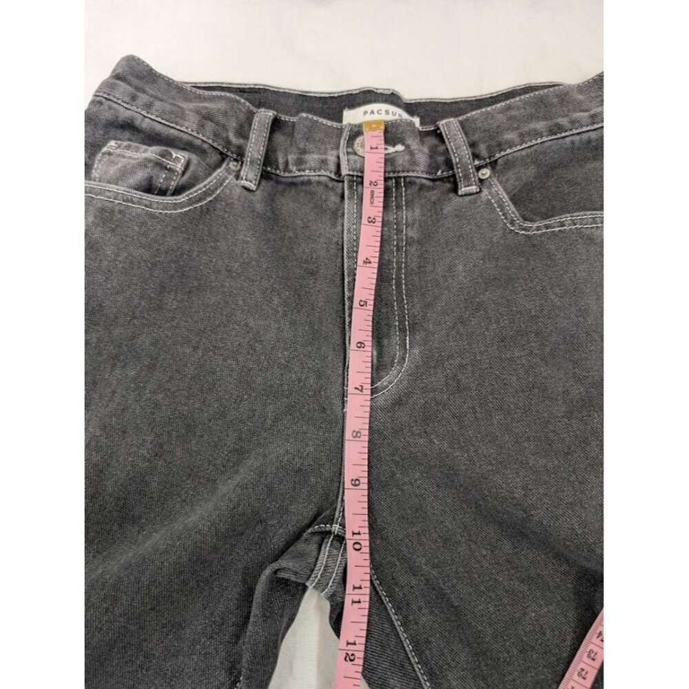 Pac Sun women's 26 high rise boyfriend jeans gray black straight leg denim B10 - Picture 12 of 12